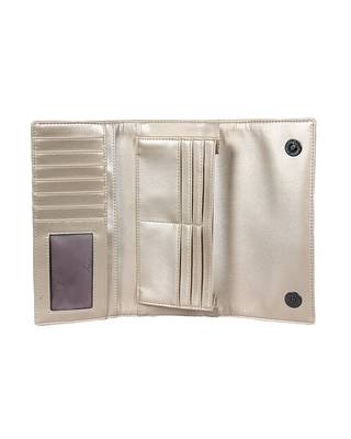 Esbeda Cream Color Small Size Solid Holo Trifold wallet For Women 5