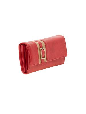 Esbeda Red Solid Pu Synthetic Material Wallet For Women 11