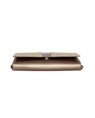 Esbeda Dark Gold Color Solid Pattern Zardosi Wallet For Women 9