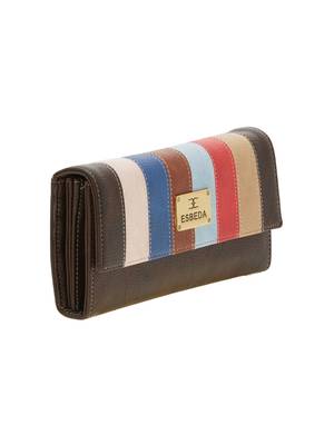 Esbeda Brown Solid Pu Synthetic Material Wallet For Women 11