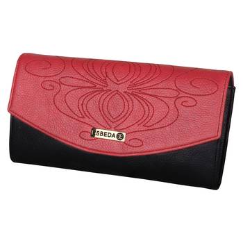 Esbeda Red Color PU Synthetic Material Stiches Wallet For Womens 10