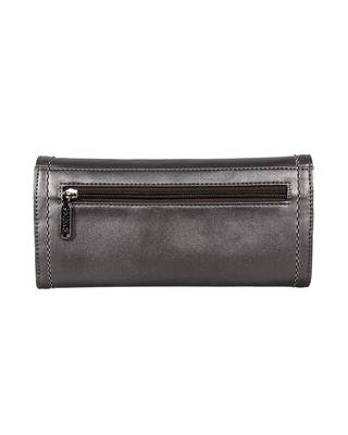 Esbeda Grey Color Small Size Solid Holo Trifold wallet For Women 11