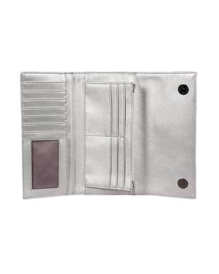 Esbeda Silver Color Small Size Solid Holo Trifold wallet For Women 8
