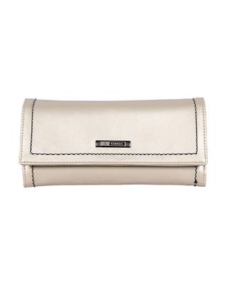 Esbeda Cream Color Small Size Solid Holo Trifold wallet For Women 2