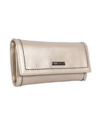 Esbeda Cream Color Small Size Solid Holo Trifold wallet For Women 6