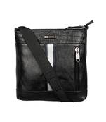 Esbeda Black Color Mediums Size Croco Stripe Sling bag For Mens And Women.