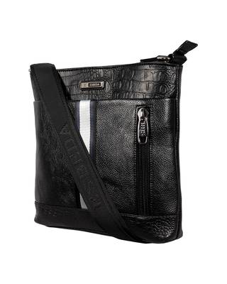Esbeda Black Color Mediums Size Croco Stripe Sling bag For Mens And Women. 3