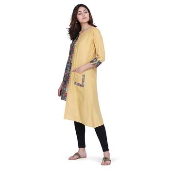 Cream printed rayon ethnic-kurtis 2