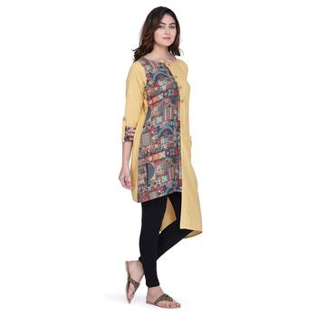 Cream printed rayon ethnic-kurtis 3