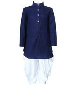 Kids Blue Cotton Kurta Pyjama For Boys