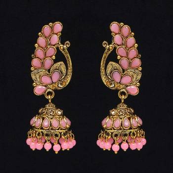 Pink jhumkas 1