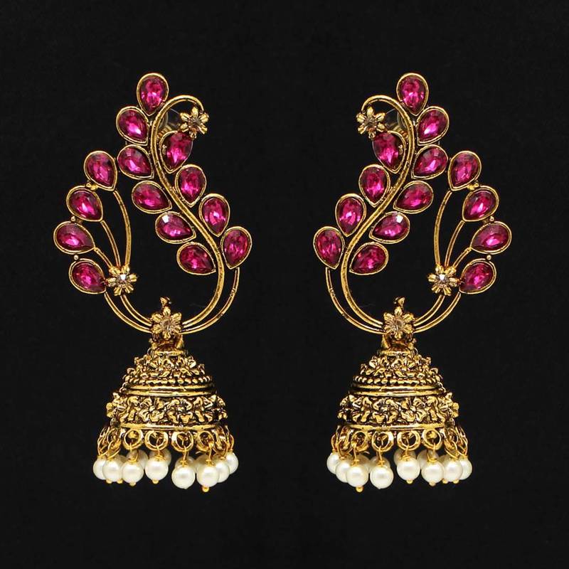 ELINA Jhumkas + tikka (Light Purple) main image 1