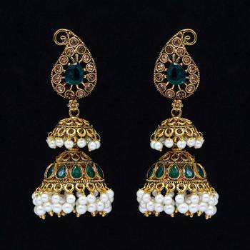 Green jhumkas 1