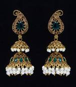 Green jhumkas