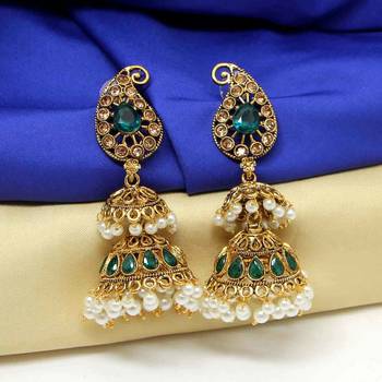 Green jhumkas 2