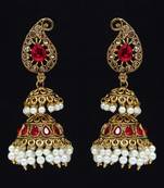 Maroon jhumkas