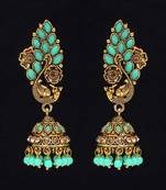 Green jhumkas