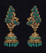 Green jhumkas