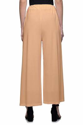 Beige plain Rayon Palazzo For Women's 2