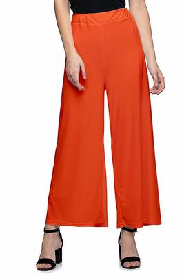 orange Rayon Palazzo For Women's 1
