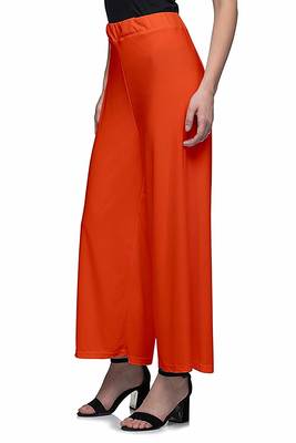 orange Rayon Palazzo For Women's 3
