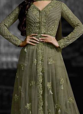 Grey Embroidered Net Salwar 2