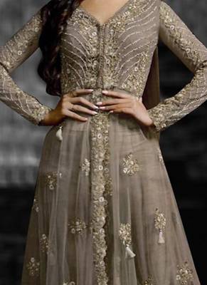Grey Embroidered Net Salwar 2