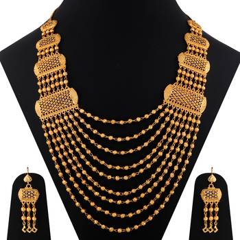 Gold Plated Adjustable Traditional Jewellery Long Multi Layer Set For women girl 1