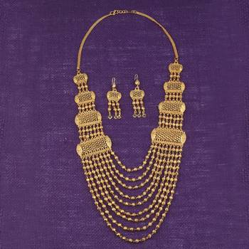 Gold Plated Adjustable Traditional Jewellery Long Multi Layer Set For women girl 3