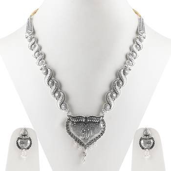 Designer Silver Plated Adjustable Charm Jewellery Long Set For women girl 1
