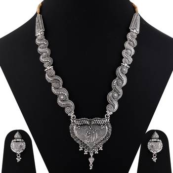 Designer Silver Plated Adjustable Charm Jewellery Long Set For women girl 2
