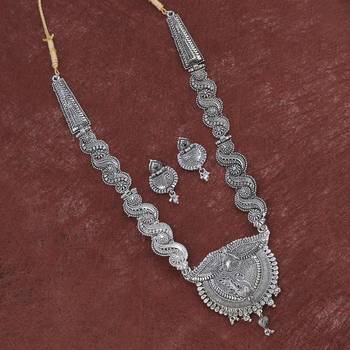 Designer Silver Plated Adjustable Stylish  Jewellery Long Set For women girl 3
