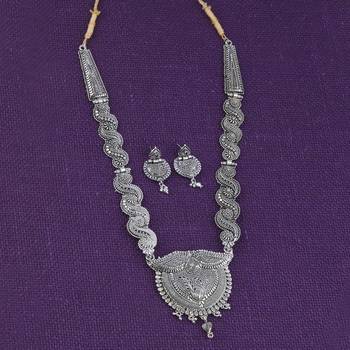 Designer Silver Plated Adjustable Stylish  Jewellery Long Set For women girl 4