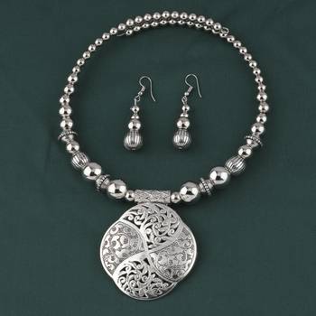 Oxidised Stylish Pendant Set Jewellery For Girls Women 4