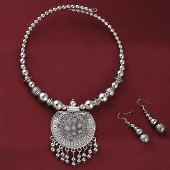 Oxidised Party Wear Pendant Set Jewellery For Girls Women 1