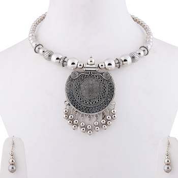 Oxidised Party Wear Pendant Set Jewellery For Girls Women 4