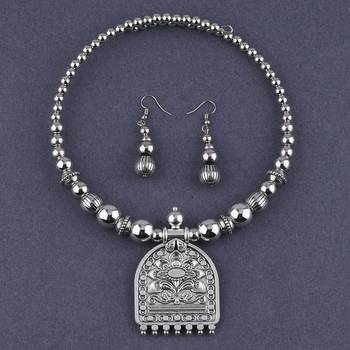 Oxidised Stylish Charm Pendant Set Jewellery For Girls Women 2