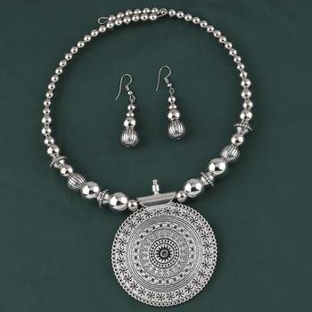 Oxidised Stylish Charm Pendant Set Jewellery For Girls Women 3