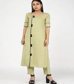 Green Cotton Kurti With Trousers