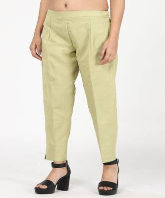 Green Cotton Kurti With Trousers 6