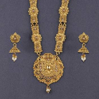 Gold Plated Traditional Party Wear Long Set For Girl Women 2