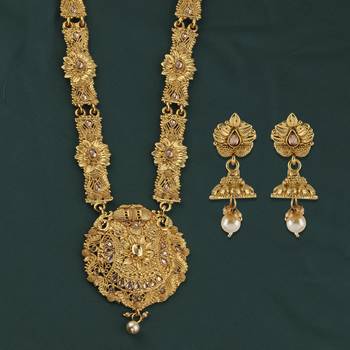 Gold Plated Traditional Party Wear Long Set For Girl Women 4