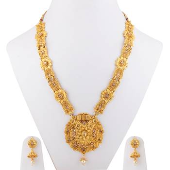 Gold Plated Traditional Party Wear Long Set For Girl Women 5