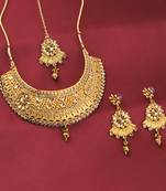 Gold Plated Adjustable Designer Choker Set Traditional Jewellery For Girl Women