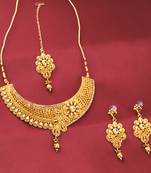 Gold Plated Adjustable Designer Fancy Choker Set Traditional Jewellery For Girl Women