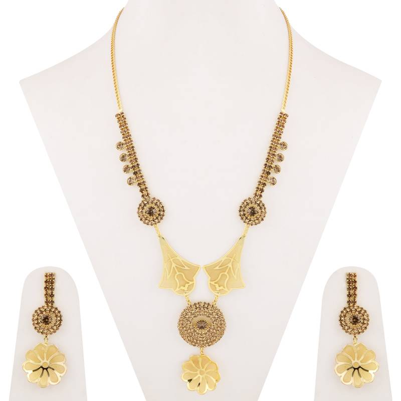 Elegant Gold Plated Stylish Gold Diamond Jewellery Set For Women Girl