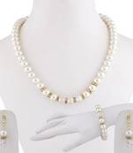 Party Wear Adjustable Pearl Mala Set With Bracelet For Women Girl