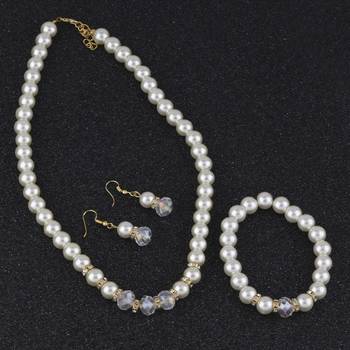 Party Wear Adjustable Pearl Mala Set With Bracelet For Women Girl 2