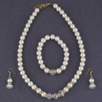 Party Wear Adjustable Pearl Mala Set With Bracelet For Women Girl 5
