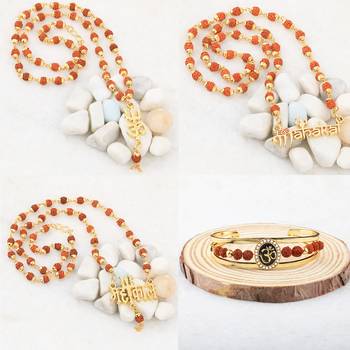 Gold Plated Traditional Combo Rudraksh Mala Pendant For Men And Women-Set 4 2